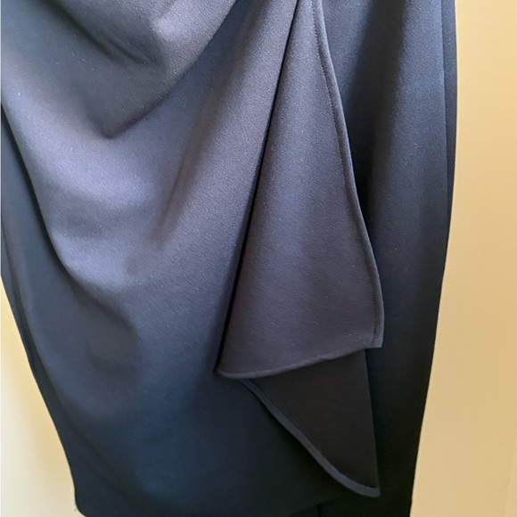 DKNY Black Asymmetrical Ruched Cocktail Dress - Picture 9 of 12